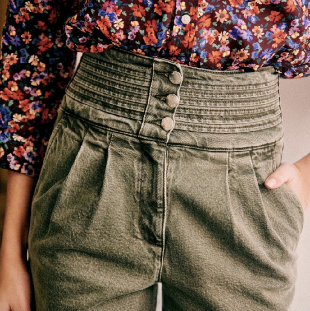 Sezane Sidney Trouser - Green Size 4